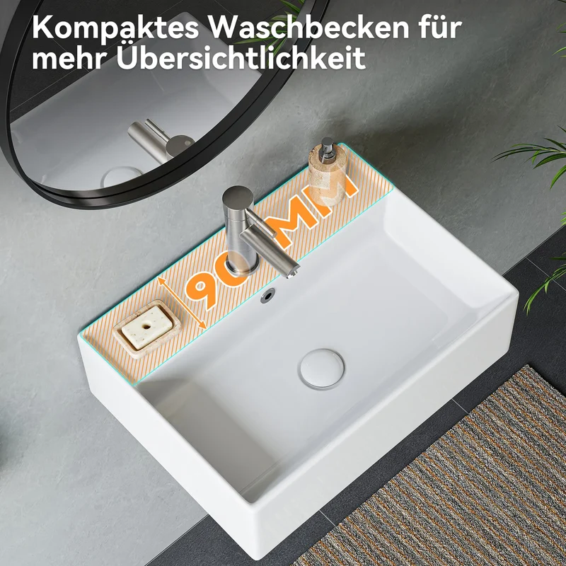 HOROW F09R-S4531W 1Waschbecken aus Keramik