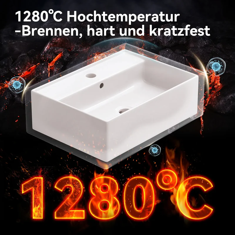 HOROW F09R-S4531W 1Waschbecken aus Keramik
