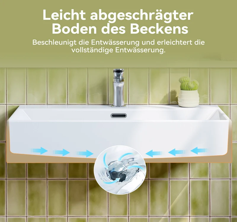 HOROW UV7542W Waschbecken 75 x 42 x 14 cm