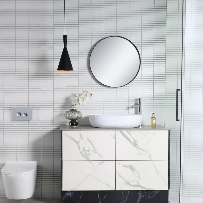 HOROW UR5941W Aufsatzwaschbecken Oval Weiß Keramik mit Lotus-Effekt