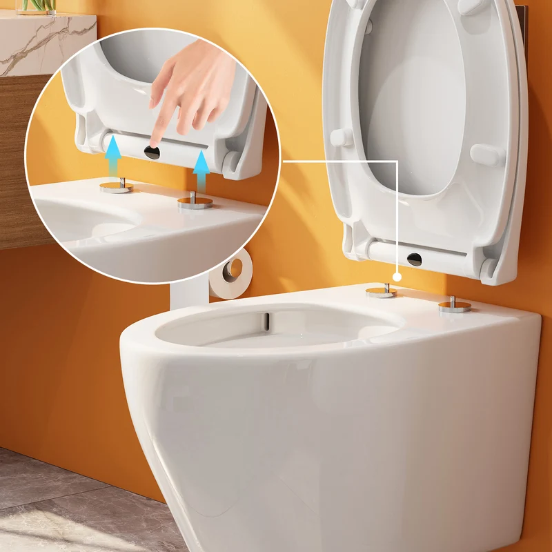 HOROW UG09R Wand-WC aus Keramik mit Soft-Close-Sitz & Superspin-Spülung