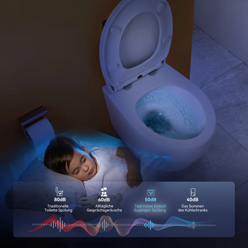 HOROW UG09R Wand-WC aus Keramik mit Soft-Close-Sitz & Superspin-Spülung