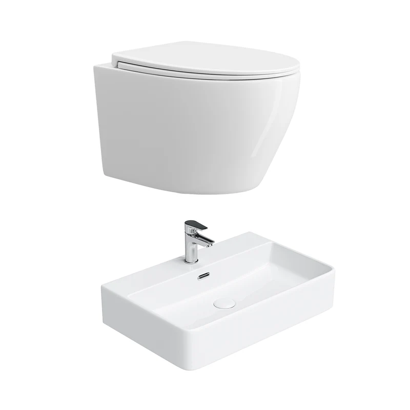 HOROW UG09R Wand-WC aus Keramik mit Soft-Close-Sitz & Superspin-Spülung