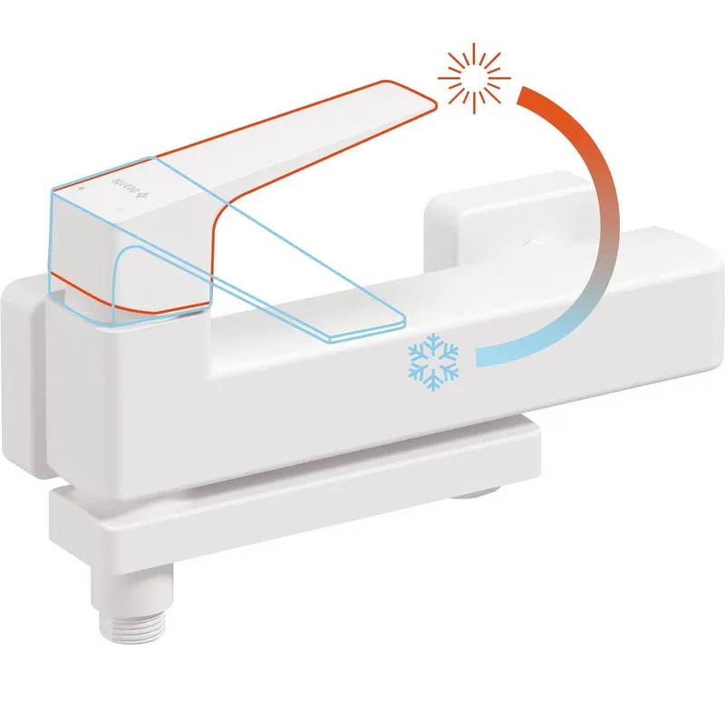 DEANTE Blur Badewannenarmatur mit klappbarem Auslauf // Bianco // BQL-A12M