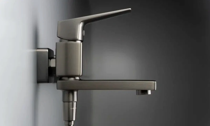 DEANTE Blur Badewannenarmatur mit klappbarem Auslauf // Titanium // BQL-D12M