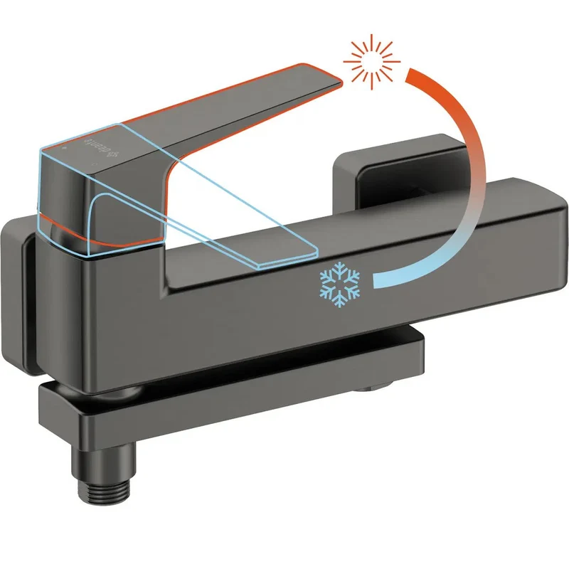 DEANTE Blur Badewannenarmatur mit klappbarem Auslauf // Titanium // BQL-D12M