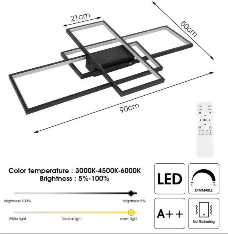 LED Deckenlampe Deckenleuchte Dimmbar Groß Modern