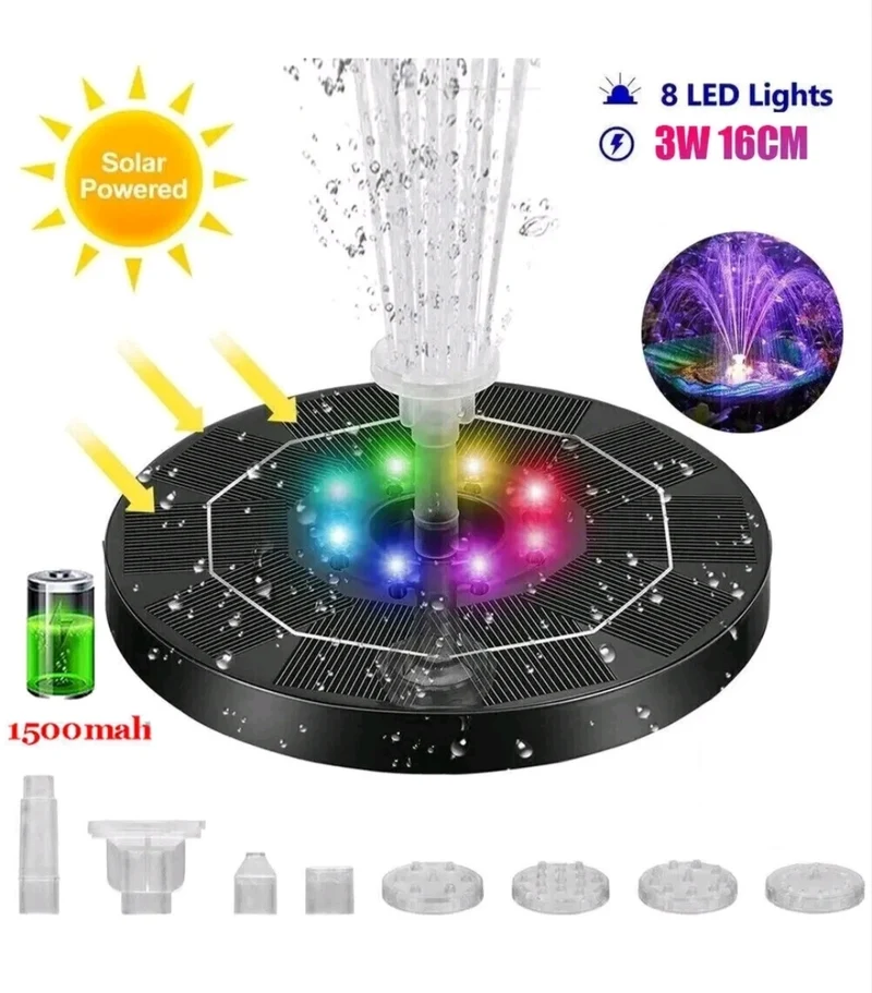 Solar Teichpumpe Brunnenpumpe mit LED