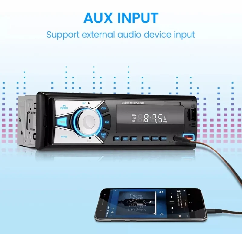 Autoradio Bluetooth Freisprechen Universal Din1 USB Aux SD
