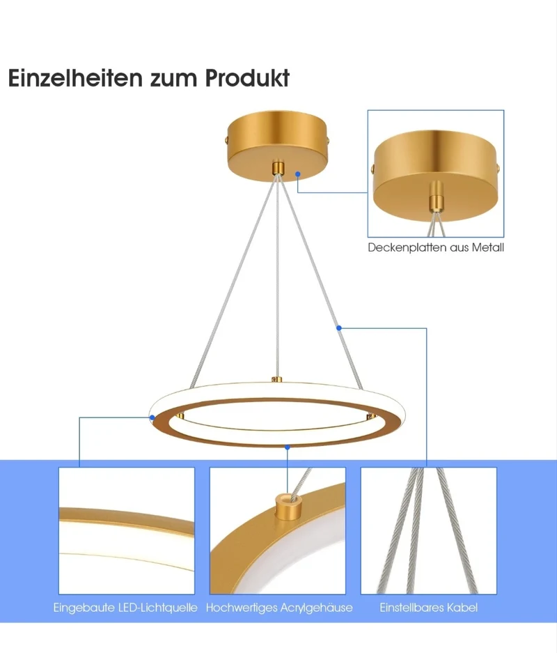 LED Pendelleuchte Deckenlampe Kronleuchter Elegant Modern
