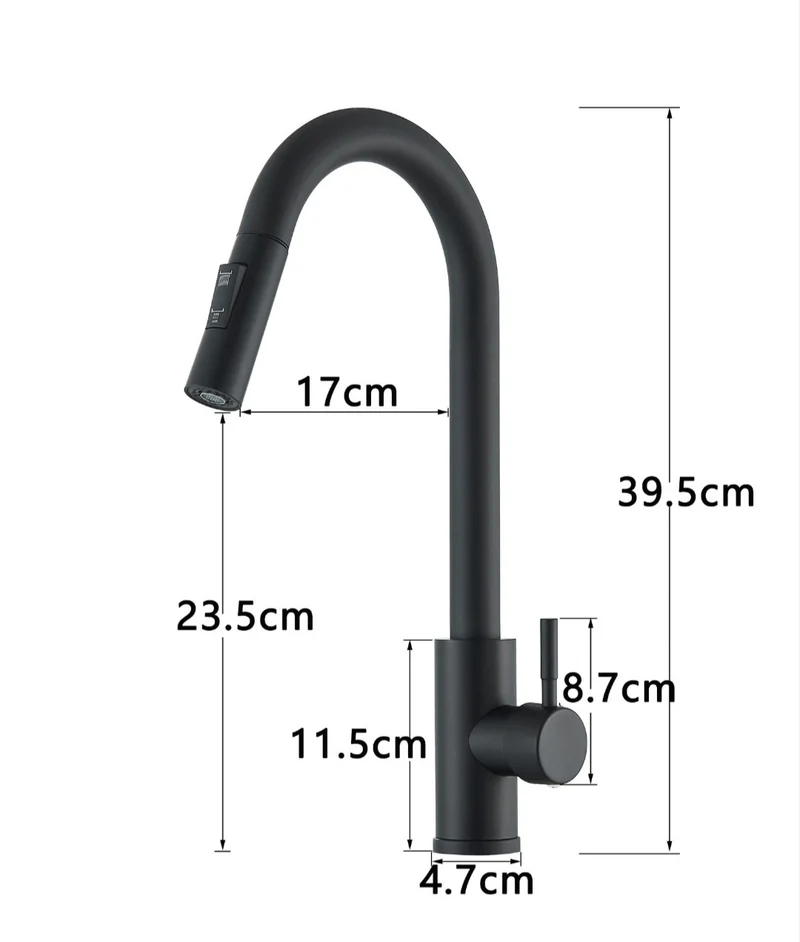 Wasserhahn Küchenarmartur Mischbatterie Schwarz Modern Brause