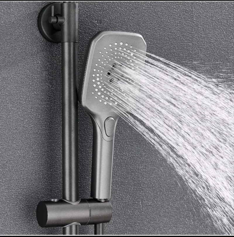 Regendusche Duschset Komplett Schwarz mit LCD Display