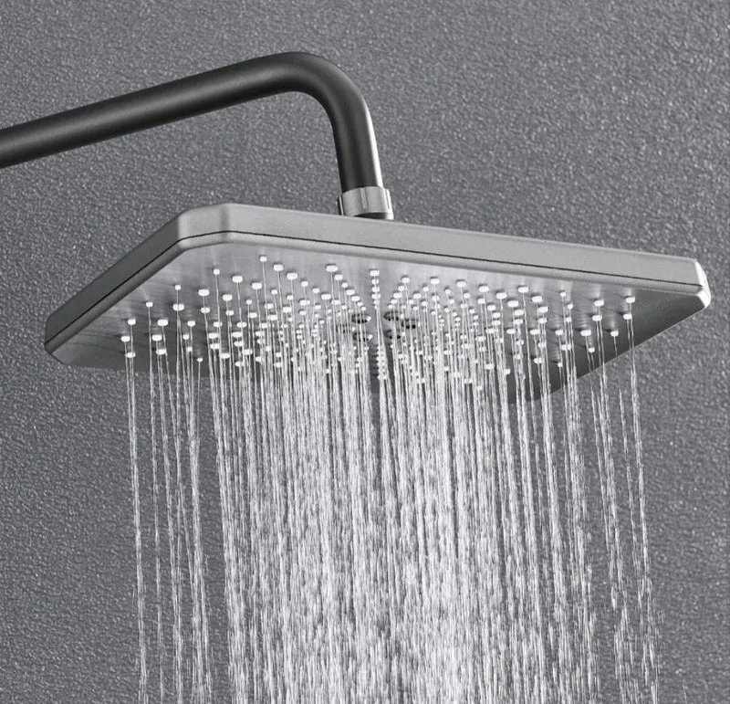 Regendusche Duschset Komplett Schwarz mit LCD Display