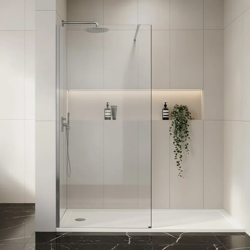 Walk-In Duschwand Flexi Chrom Matt 70-140cm