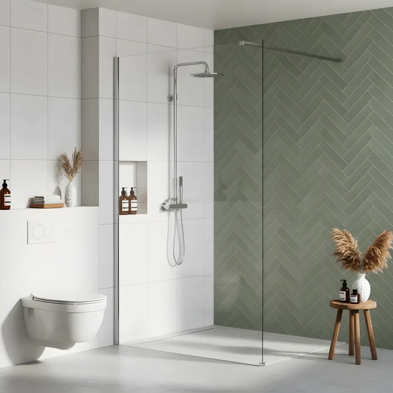 Walk-In Duschwand Flexi Chrom Matt 70-140cm