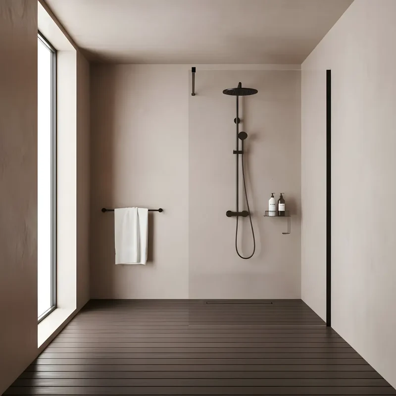 Walk-In Duschwand Flexi Schwarz Matt 70-140cm