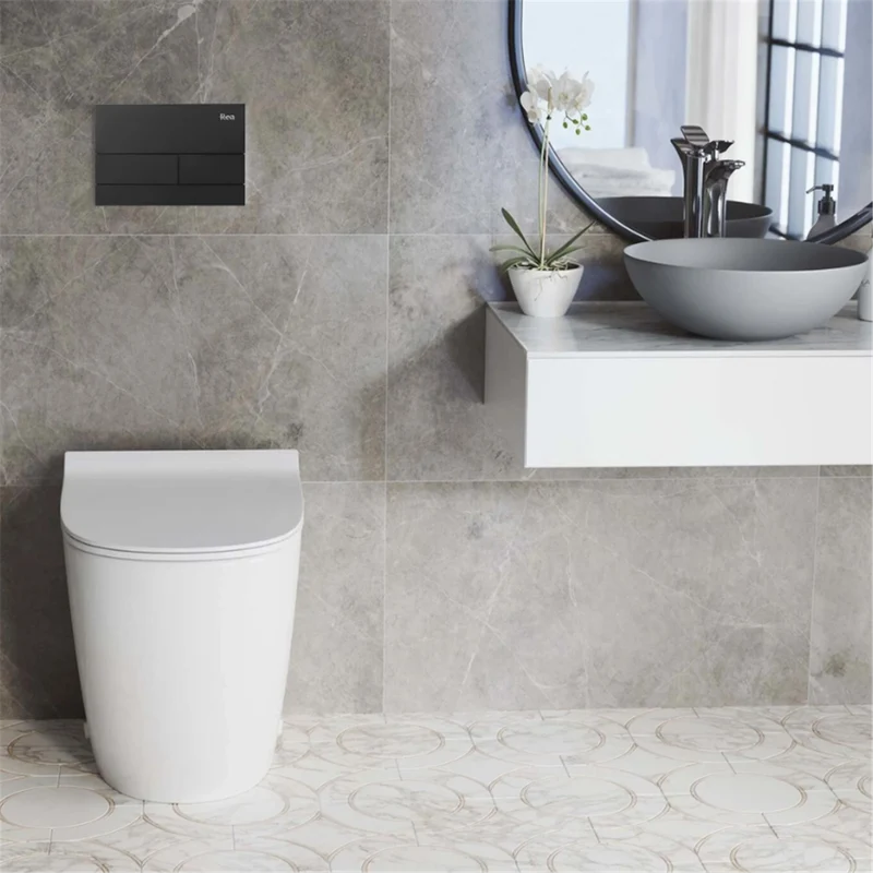 Unterputz WC Gestell Slim 024N Schwarz HD Drückerplatte