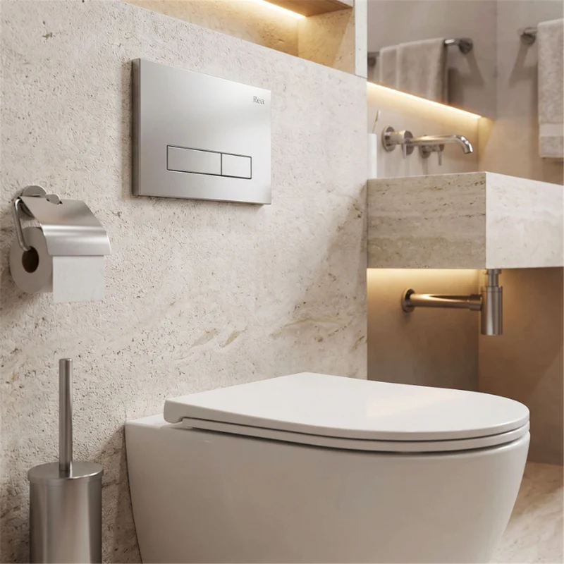 Unterputz-WC-Gestell Set Slim 024N – Satin HD Drückerplatte