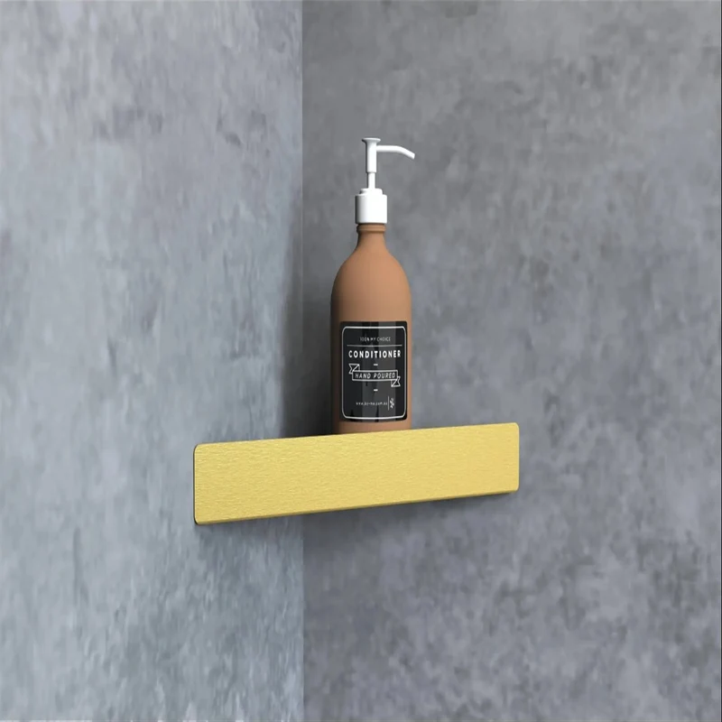 Badezimmerregal SF07 – Eckablage Edelstahl Gold