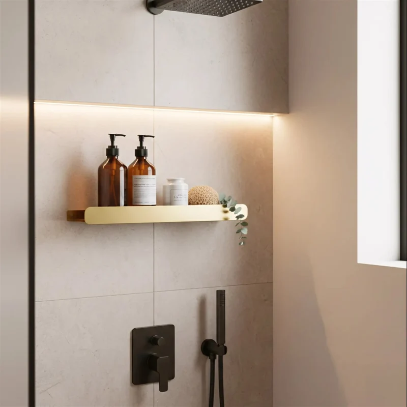 Badezimmerregal SF03 45 cm – Gold Matt