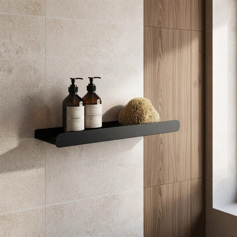 Badezimmerregal SF03 45 cm – Schwarz Matt