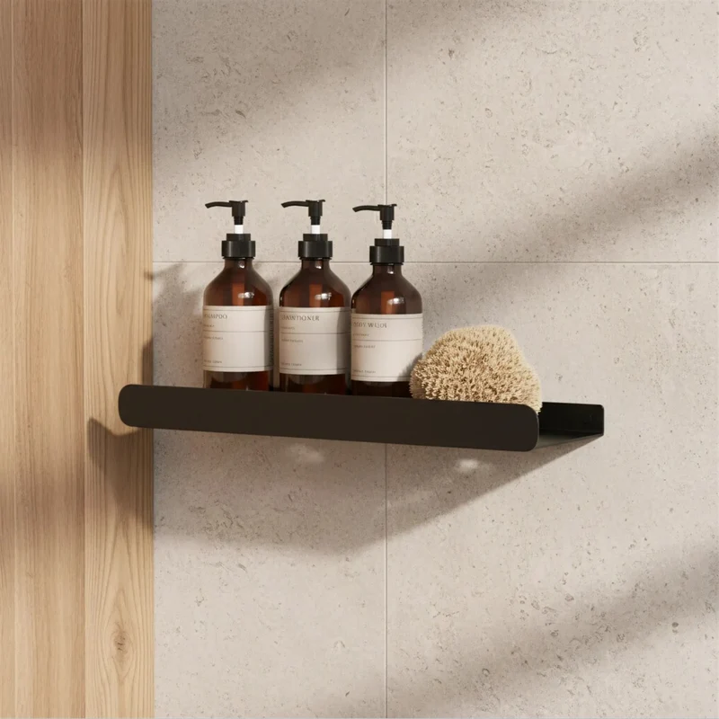Badezimmerregal SF03 45 cm – Schwarz Matt