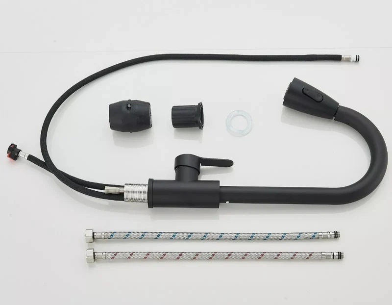 Wasserhahn Küchenarmartur Mischbatterie Brause Hochdruck Schwarz Brause