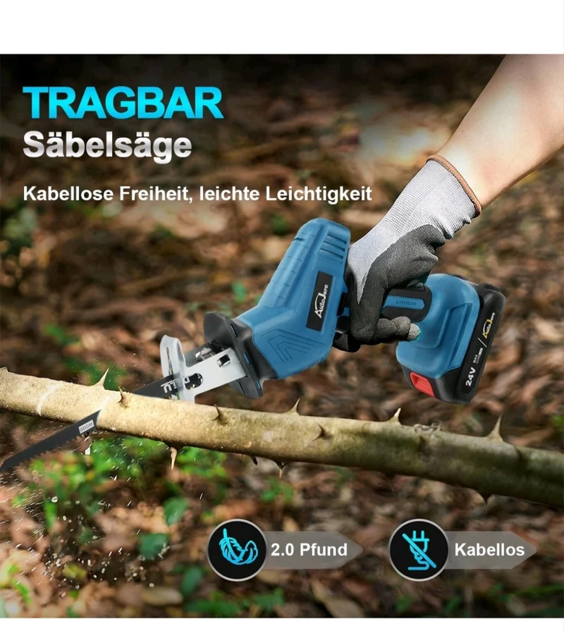 Akku Säbelsäge Elektrische Säge mit Zubehör