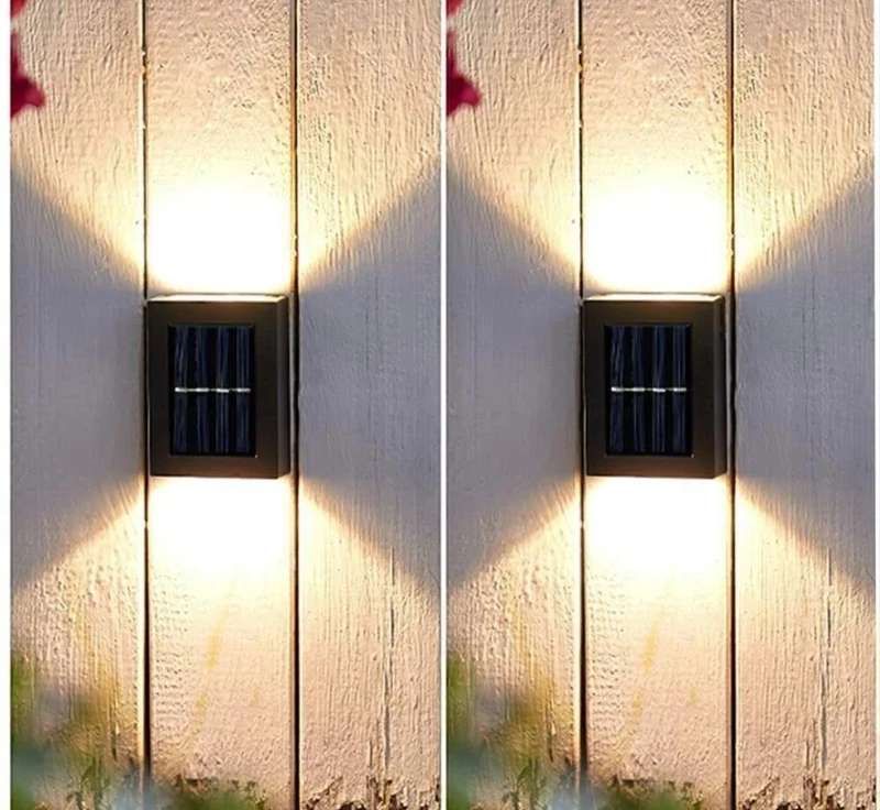 Solar Wandleuchten Wandlampen 2 Stück
