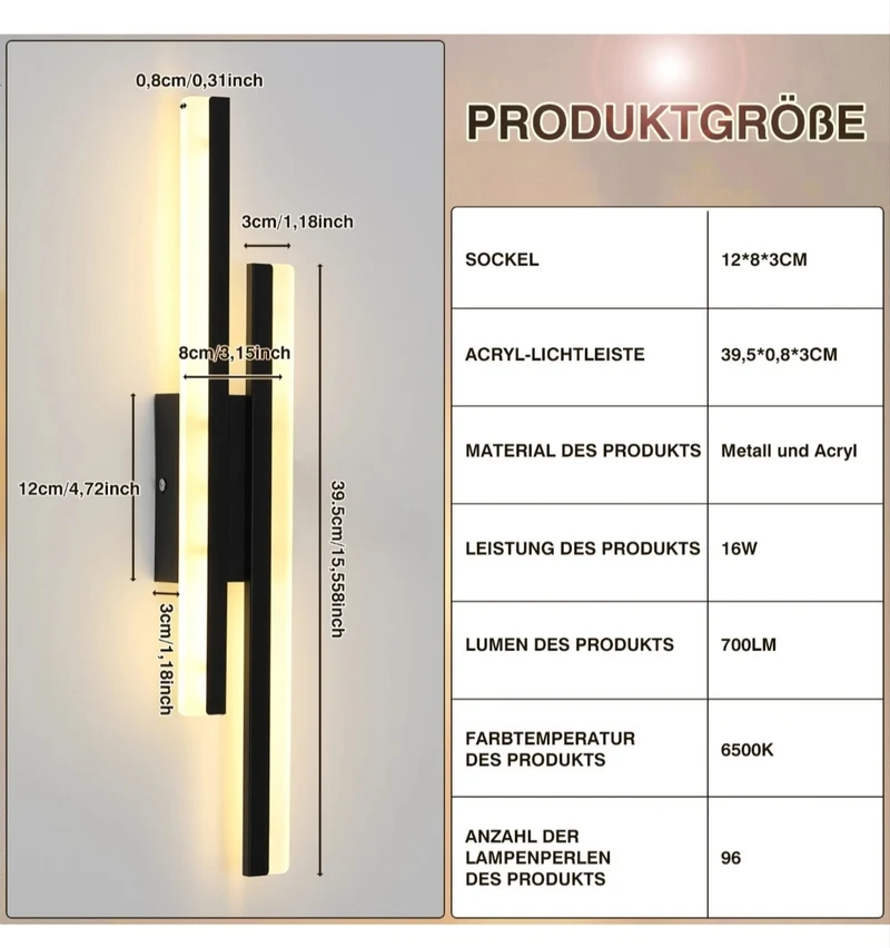 LED Wandleuchte Wandlampe Innenraum und Aussenbereich