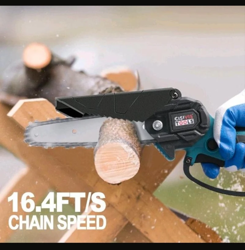 Akku Kettensäge Gartensäge mit 2 Akkus 6 & 8 Zoll
