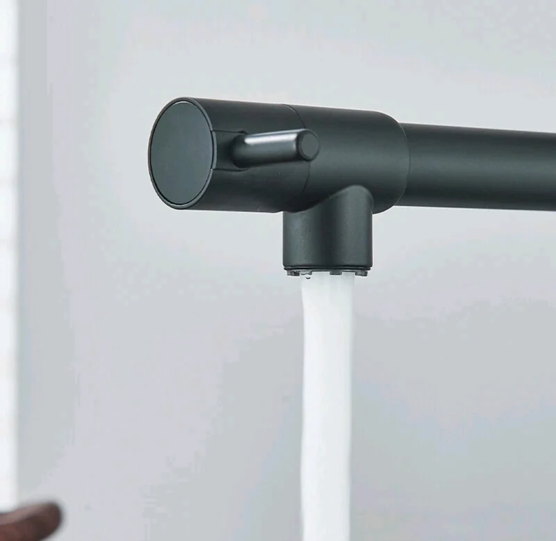 Wasserhahn Küchenarmartur Mischbatterie Schwarz Edelstahl Profi