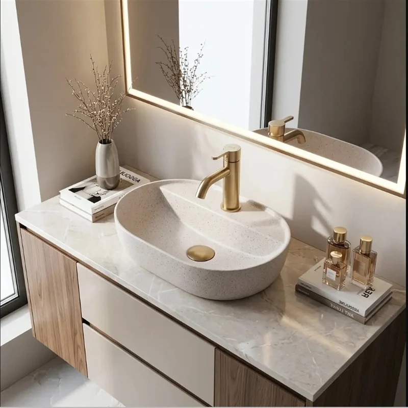 Aufsatzwaschbecken Aura 42 Sandy 42 × 30 cm – Beige