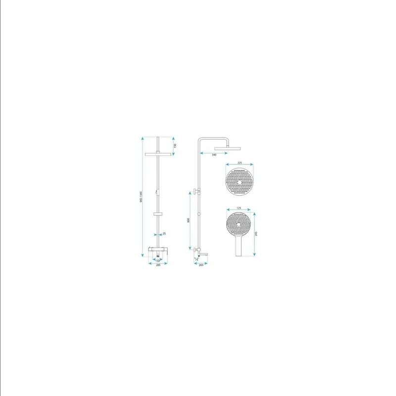 Duschsystem Arcos mit Wannenauslauf – Titan Matt