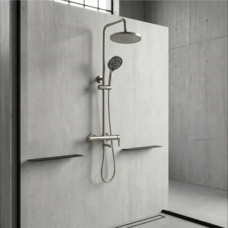 Duschsystem Arcos mit Wannenauslauf – Chrom Matt