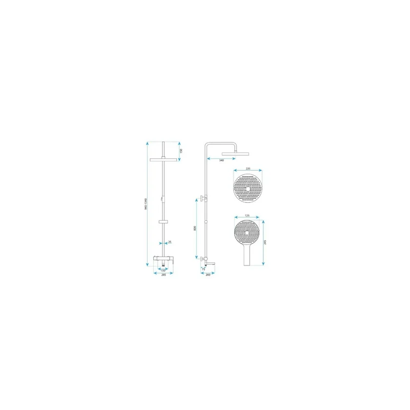 Duschsystem Arcos mit Wannenauslauf – Chrom Matt