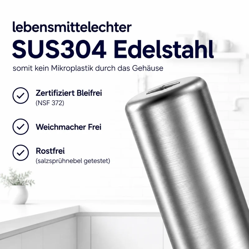 Edelstahl Aktivkohle Wasserfilter "ARIS" - Untertisch
