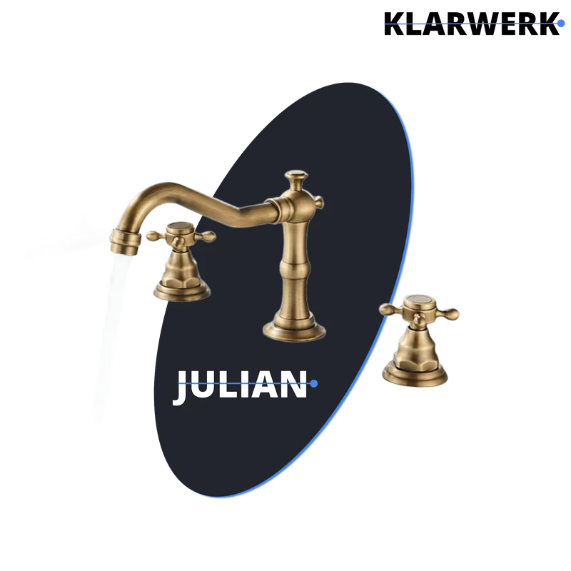 3-Loch Retro-Badarmatur "Julian" - Gold