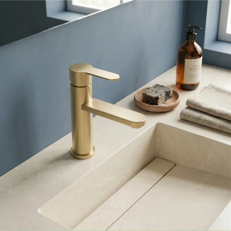 Waschtischarmatur Arcos – Gold Matt Low
