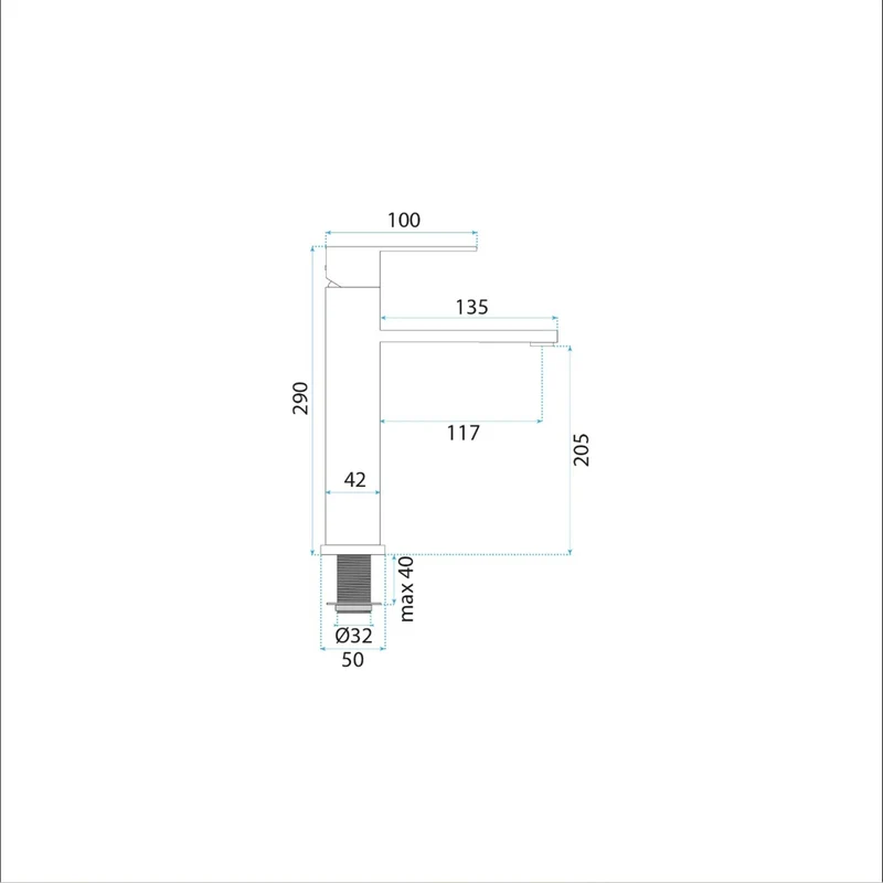 Waschtischarmatur Arcos – Chrom Matt High