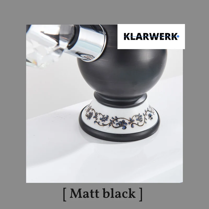 Große Badarmatur Schwan "Adrian" - Schwarz (matt)