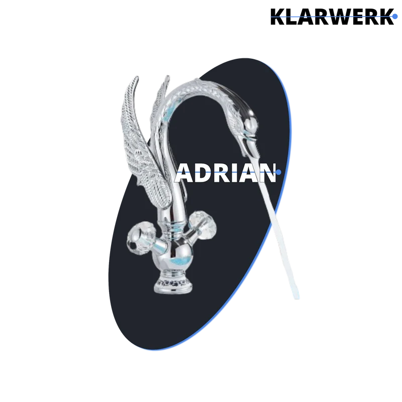 Große Badarmatur Schwan "Adrian" - Chrom (glänzend)