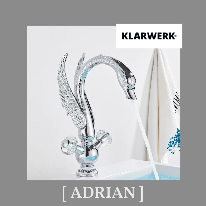 Große Badarmatur Schwan "Adrian" - Chrom (glänzend)