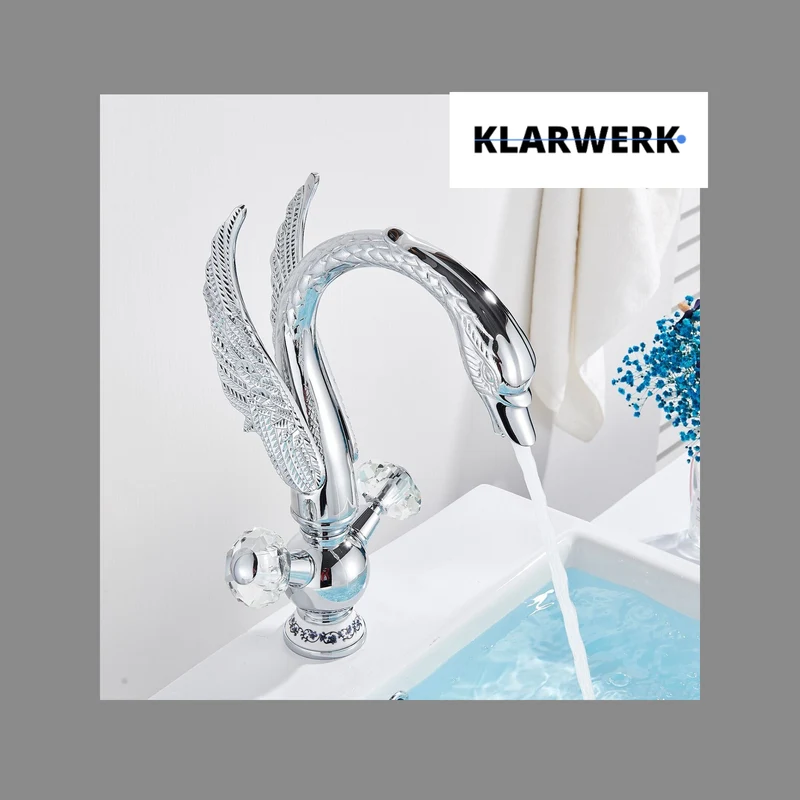Große Badarmatur Schwan "Adrian" - Chrom (glänzend)
