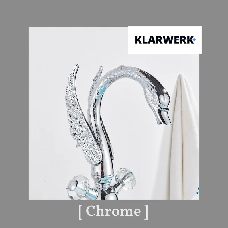 Große Badarmatur Schwan "Adrian" - Chrom (glänzend)