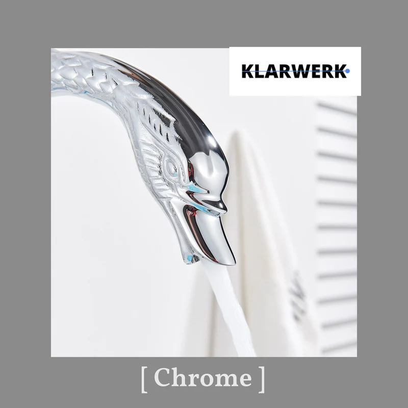Große Badarmatur Schwan "Adrian" - Chrom (glänzend)