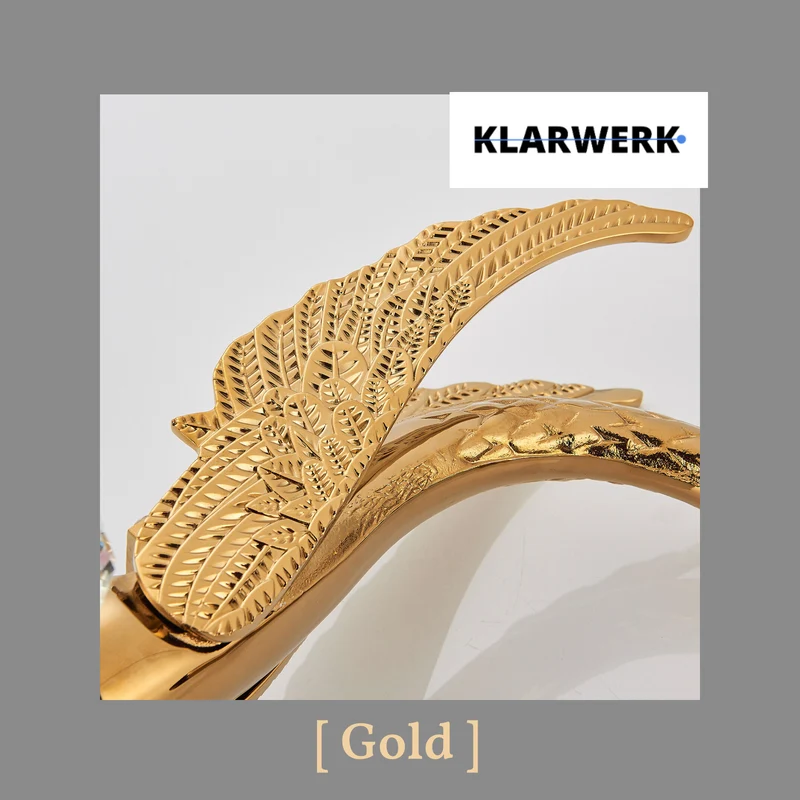 Große Badarmatur Schwan "Adrian" - Gold