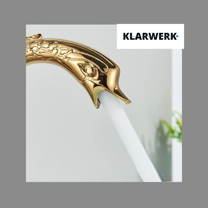 Hohe Badarmatur Schwan "Adrian" - Gold