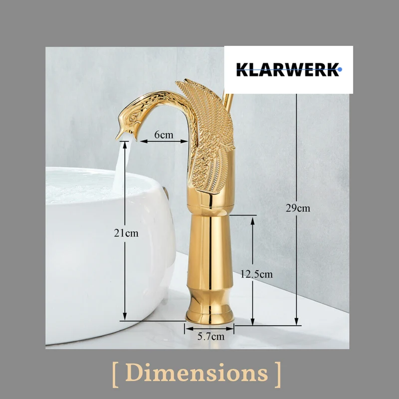 Hohe Badarmatur Schwan "Adrian" - Gold