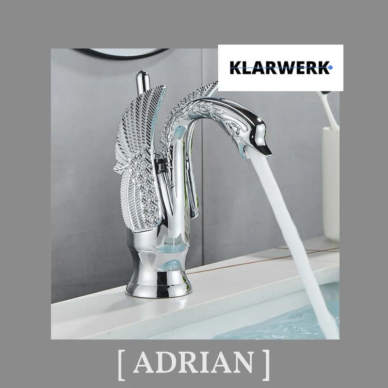 Badarmatur Schwan "Adrian" - Chrom/Silber